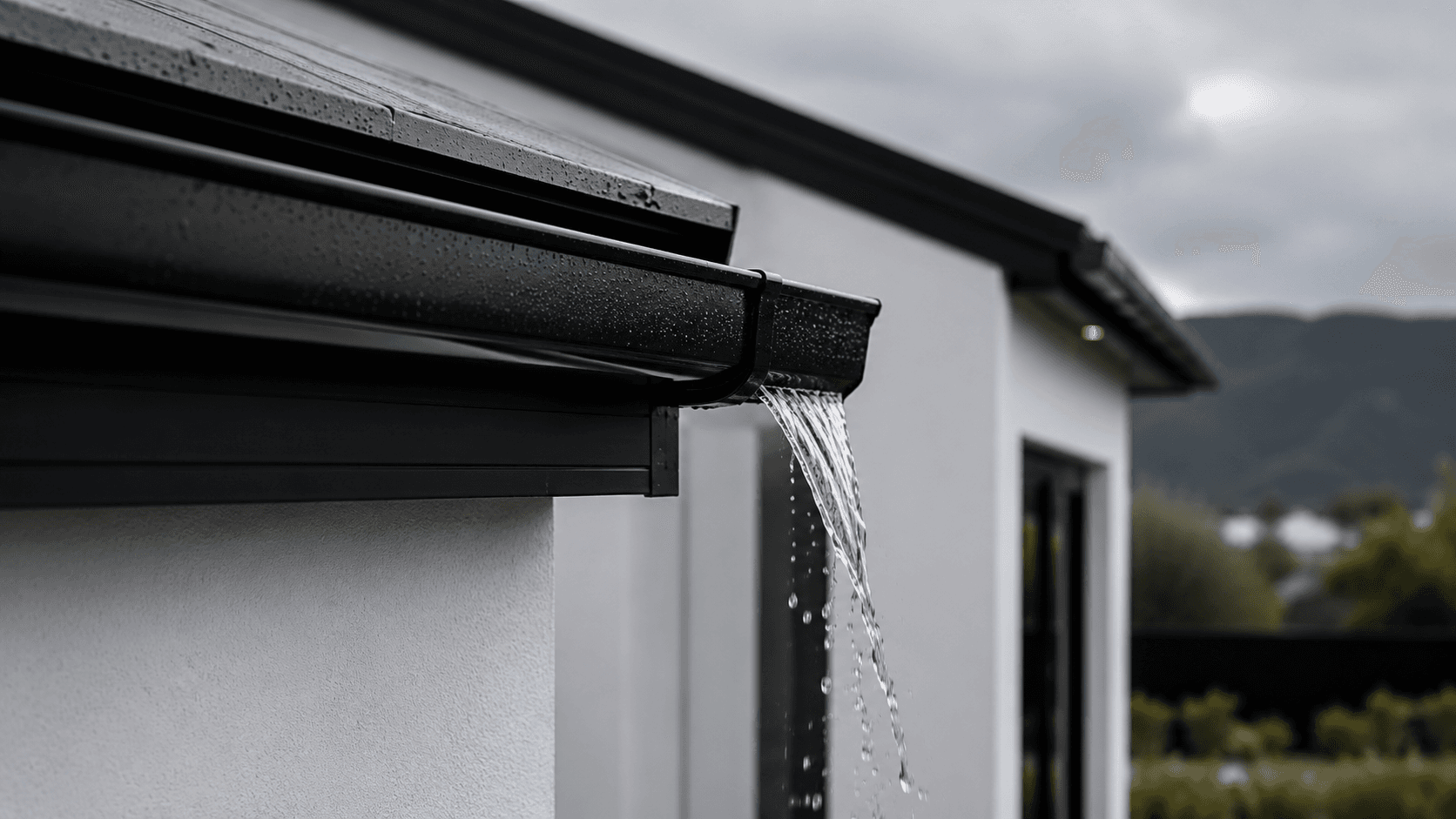 Cleared residential gutter after a Clearline Co gutter clean